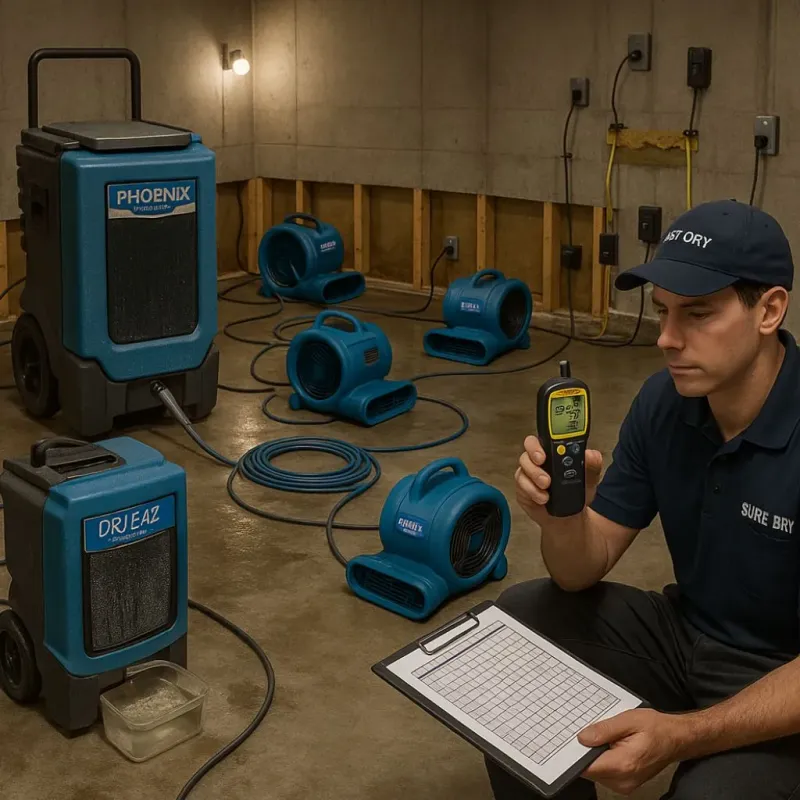 Structural Drying and Dehumidification process in Duncanville, TX